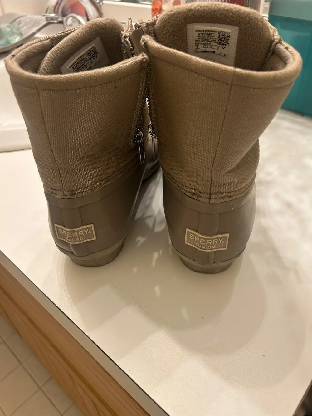 Sperry Women’s Taupe Waterproof Duck Boots